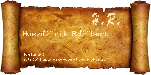 Huszárik Róbert névjegykártya